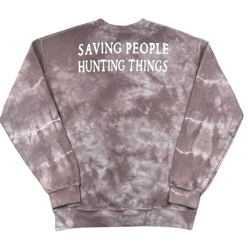 Supernatural “Saving People Hunting Things” Tie Dye Crewneck Sweatshirt - M